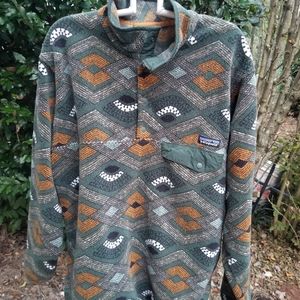 Mens Patagonia Synchilla Snap-T Fleece Pullover Aztec geometric pattern rare Med